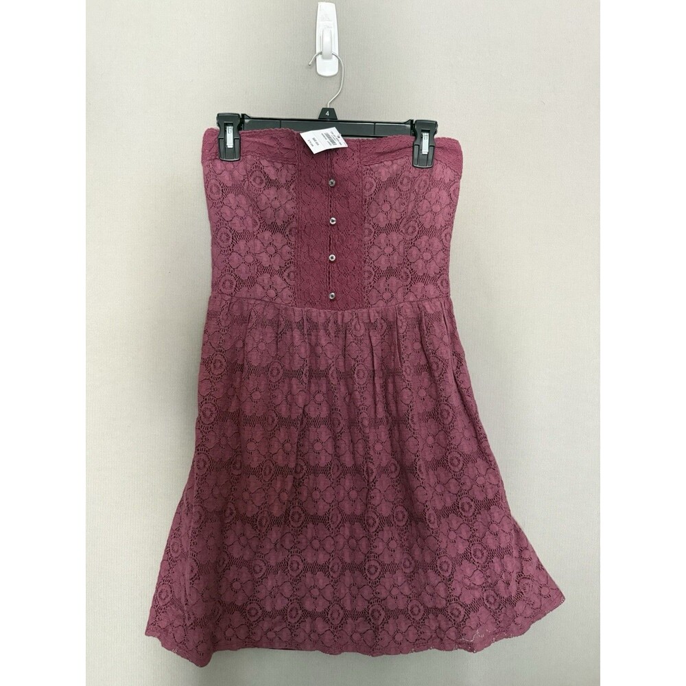 Abercrombie & Fitch Mini Dress Large Layered Pink Women Floral Lace Tube Top New